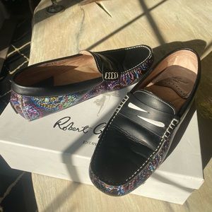 Robert Graham Black & Paisley driving loafer with original box.